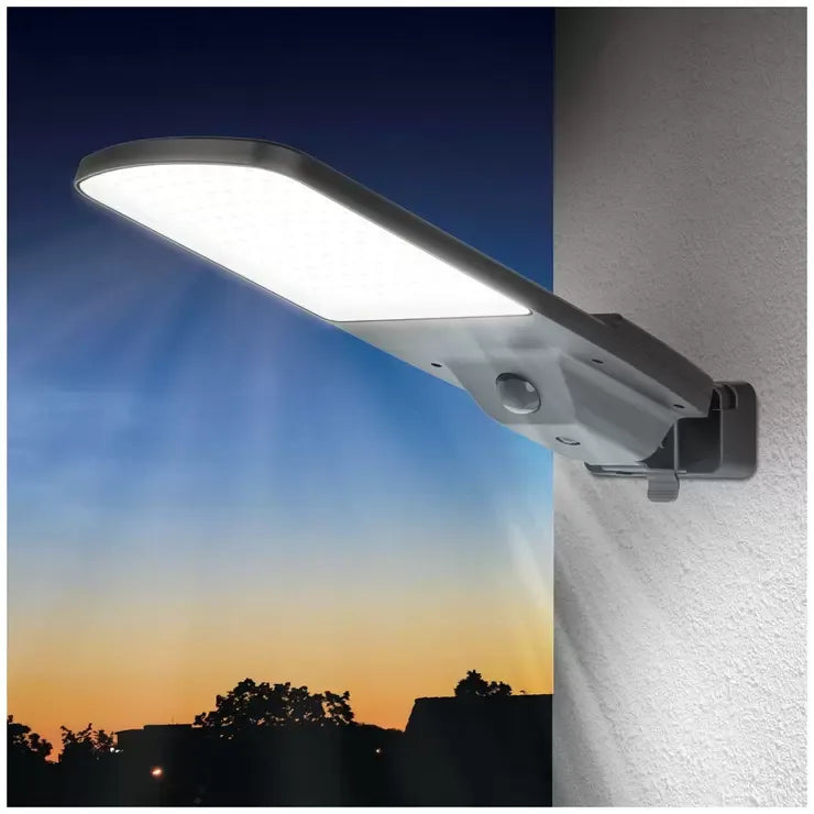 Metal Grey Solar Street Light with 5000 Lumens, Metal Construction, Motion Activated, Solar Rechargeable