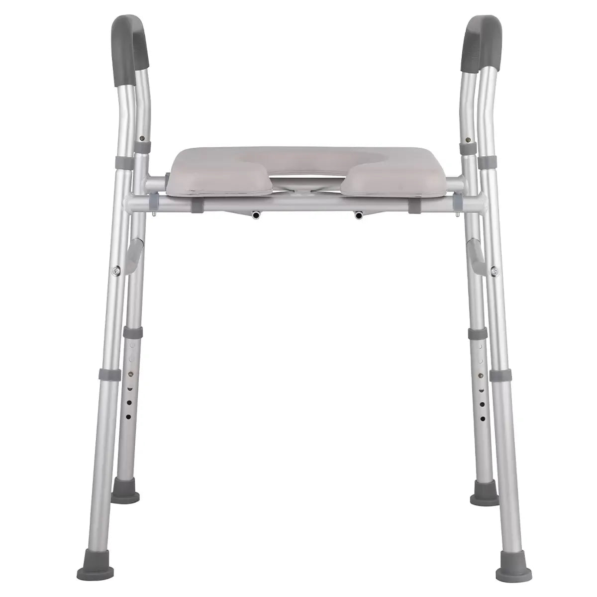 White Heavy Duty Bedside Commode, Raised Toilet Seat, Shower Chair, Adjustable Height 75.5-88cm