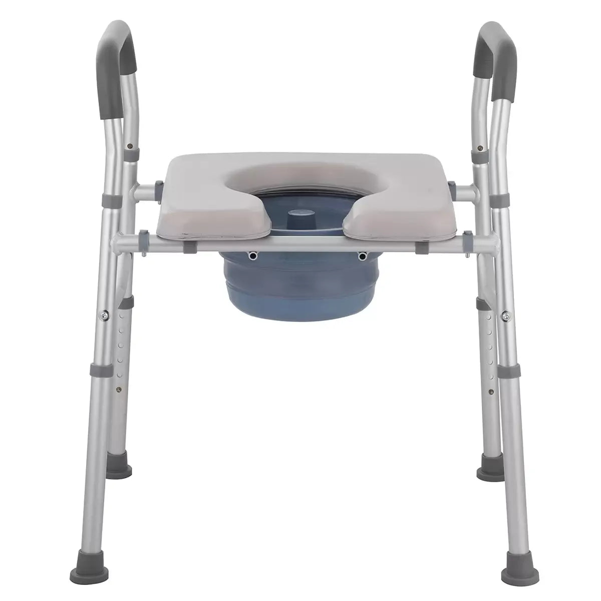 White Heavy Duty Bedside Commode, Raised Toilet Seat, Shower Chair, Adjustable Height 75.5-88cm