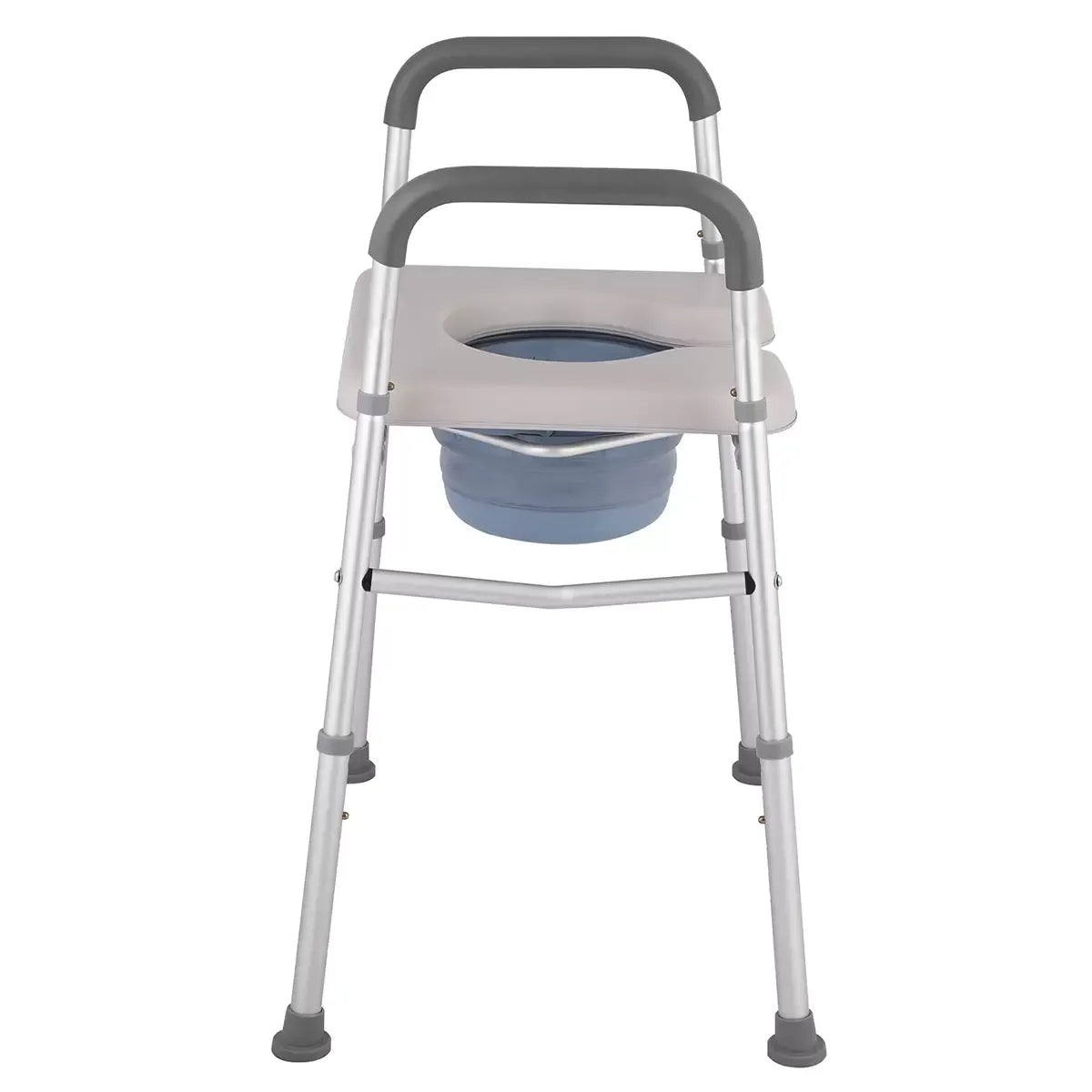 White Heavy Duty Bedside Commode, Raised Toilet Seat, Shower Chair, Adjustable Height 75.5-88cm