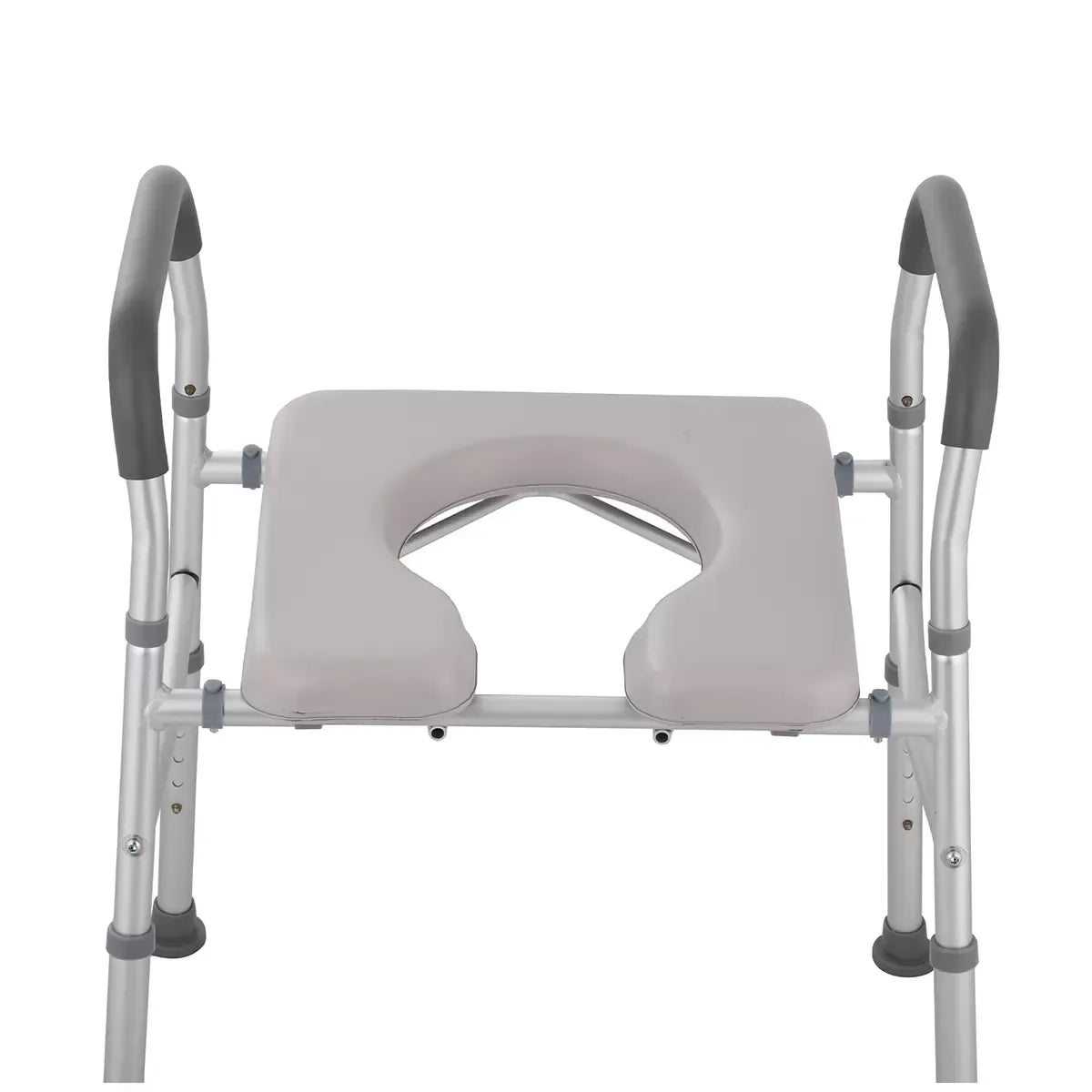 White Heavy Duty Bedside Commode, Raised Toilet Seat, Shower Chair, Adjustable Height 75.5-88cm
