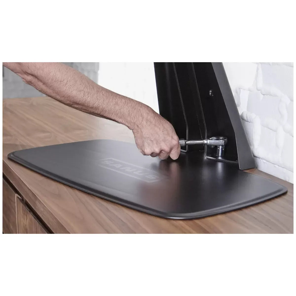 Black Swivel TV Stand with Height Adjustability for Living Room