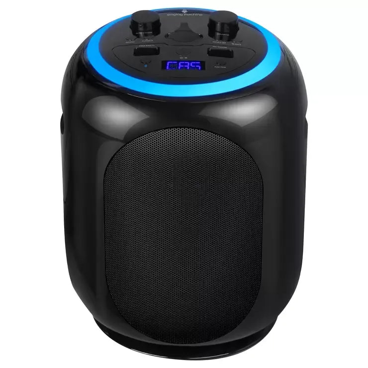 Black Wireless Karaoke System with Bluetooth Audio and Disco Lights