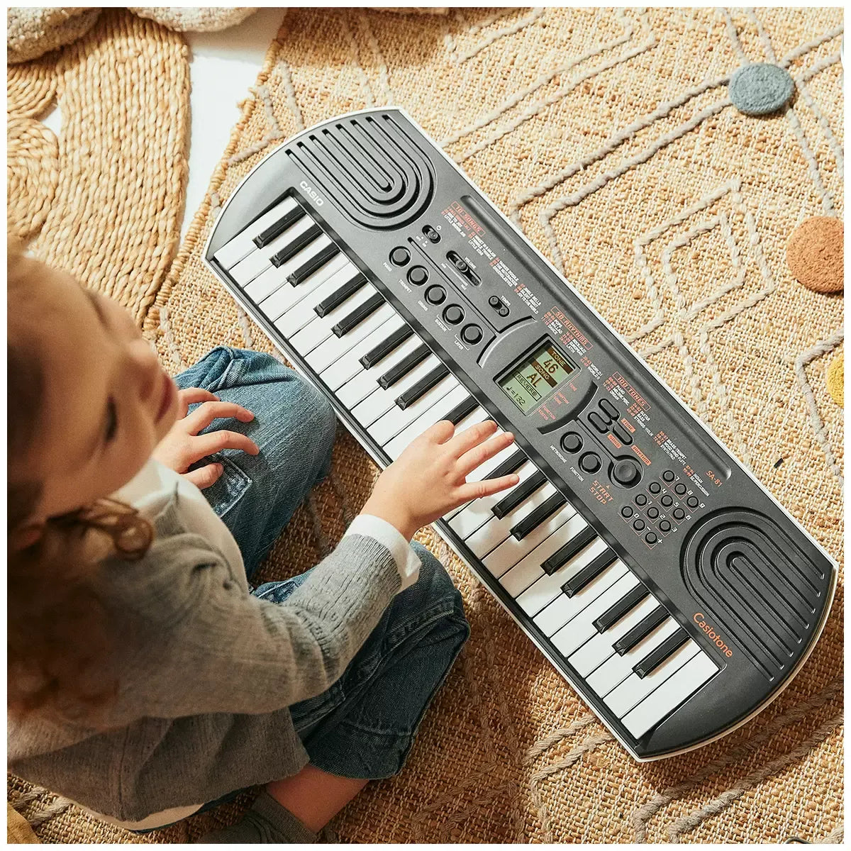 Black 44 Key Portable Mini Keyboard with 100 Tones, 50 Rhythms, and Headphone Output