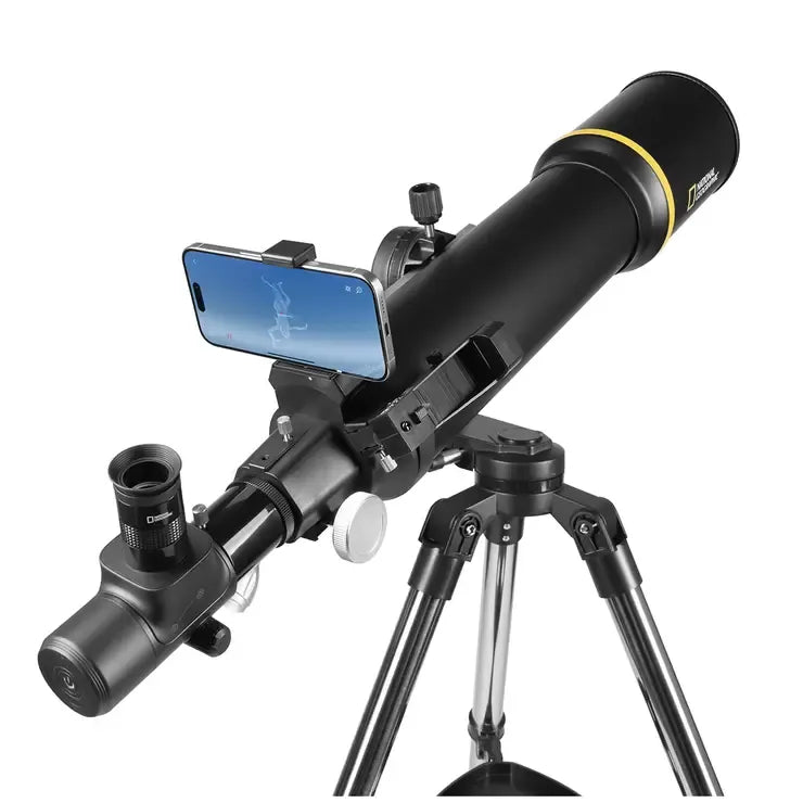 Black 102mm Astrophotography StarApp Telescope with Smartphone Adapter and Tripod