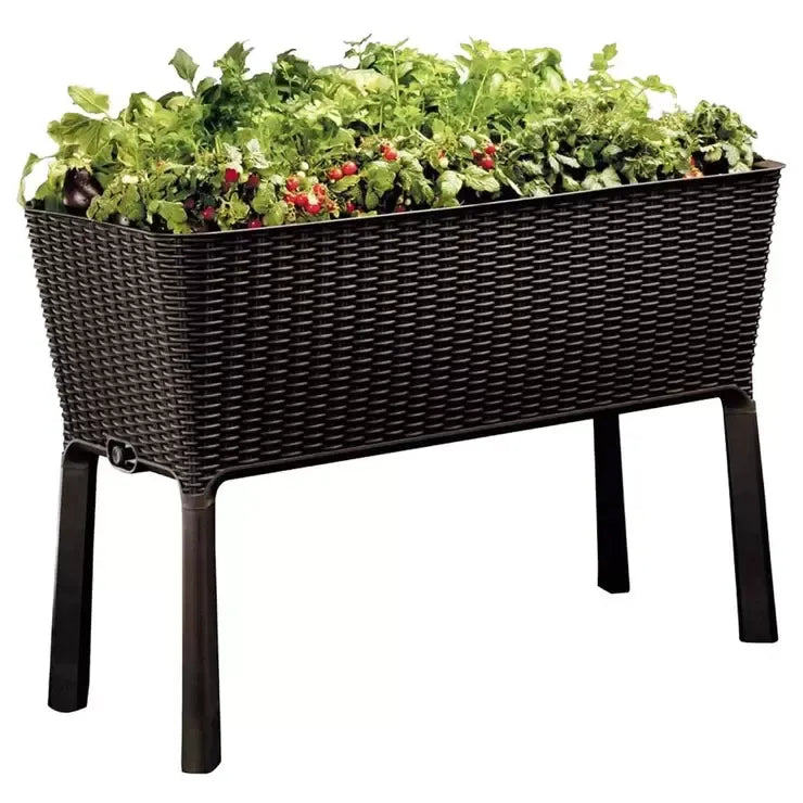 Dark Brown Easy Grow Planter Bed Brown with Water Gauge and Drainage System