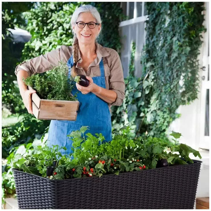 Dark Brown Easy Grow Planter Bed Brown with Water Gauge and Drainage System