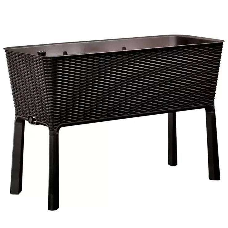 Dark Brown Easy Grow Planter Bed Brown with Water Gauge and Drainage System