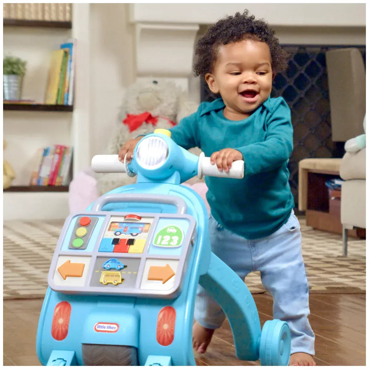 Blue Learn And Play Learning Lane Activity Walker - Driving-Themed Toddler Walker with Interactive Panel