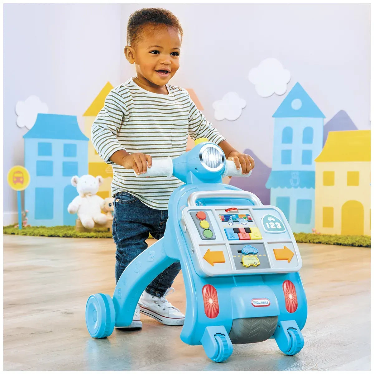 Blue Learn And Play Learning Lane Activity Walker - Driving-Themed Toddler Walker with Interactive Panel