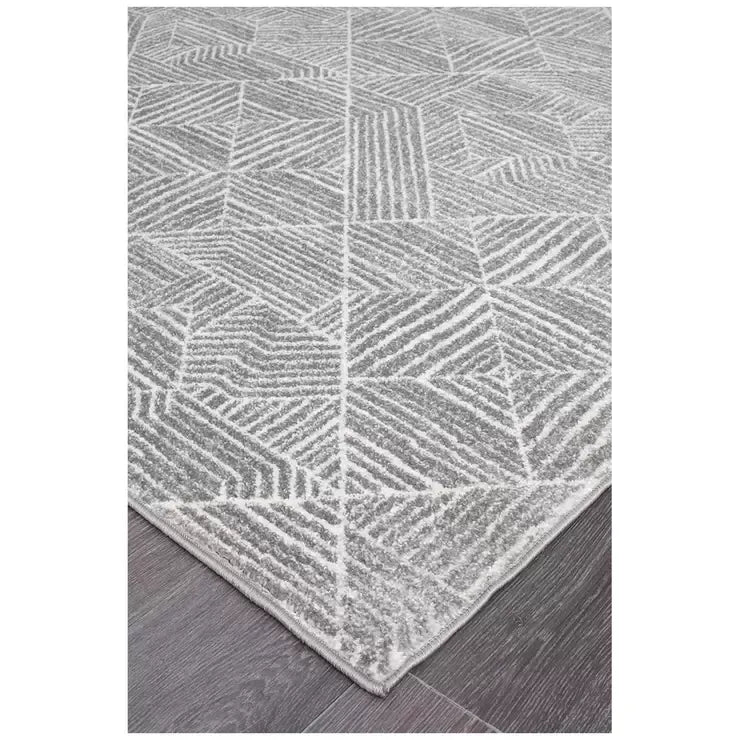 Oasis 457 Silver Rug 290x200cm - Bohemian Tribal Style, Easy to Clean Polypropylene