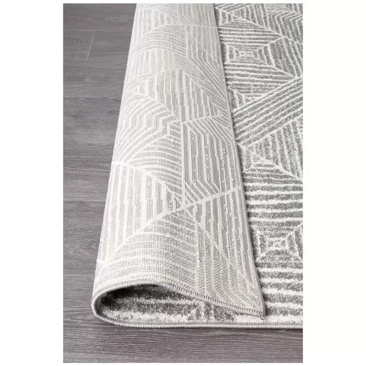 Oasis 457 Silver Rug 290x200cm - Bohemian Tribal Style, Easy to Clean Polypropylene
