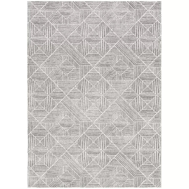 Silver Oasis Rug 230 x 160cm - Bohemian & Tribal Design, Easy to Clean, Durable Polypropylene
