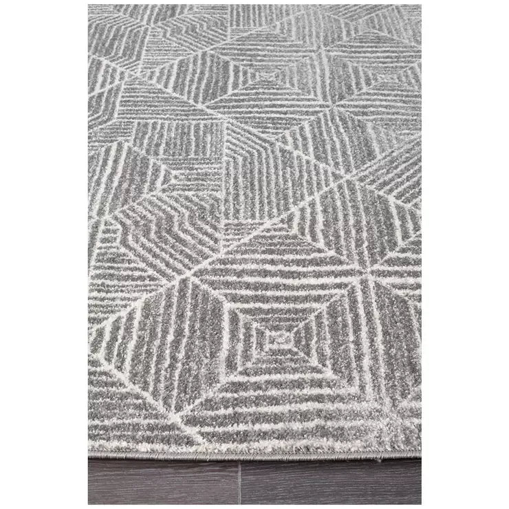 Silver Oasis Rug 230 x 160cm - Bohemian & Tribal Design, Easy to Clean, Durable Polypropylene