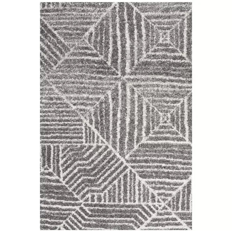 Silver Oasis Rug 230 x 160cm - Bohemian & Tribal Design, Easy to Clean, Durable Polypropylene