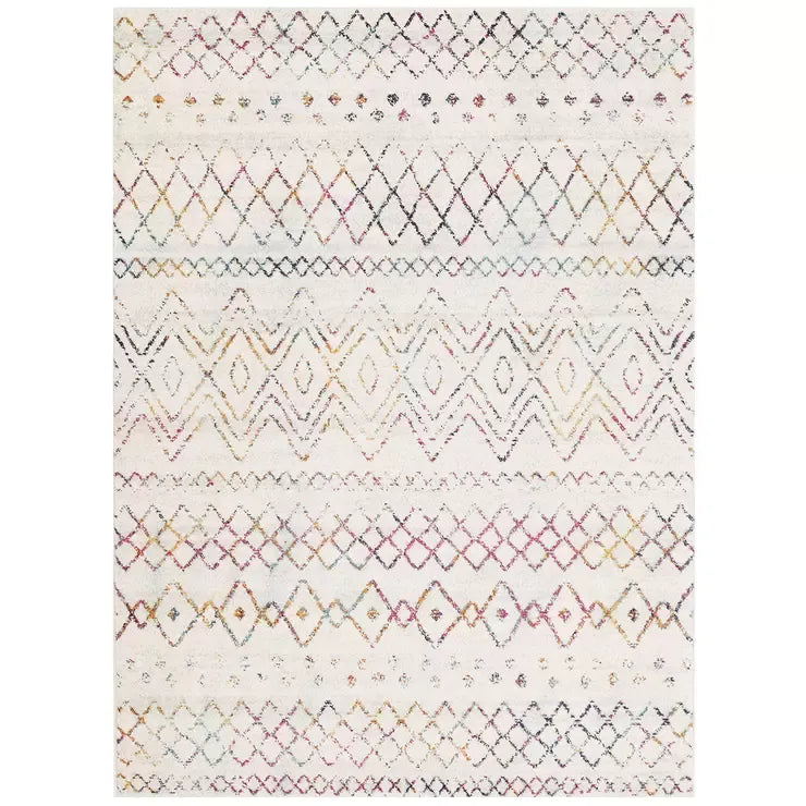 Oasis Multi Rug 330 x 240cm - Bohemian Tribal Style in Vivid Brights and Soft Neutrals