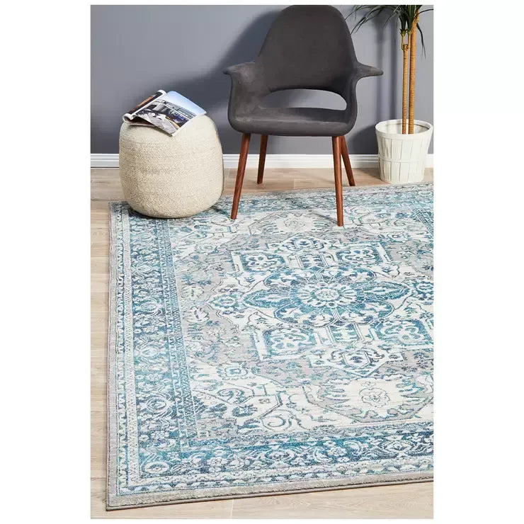 Blue Indoor Rug 230 x 160cm - Soft Material for Home Use