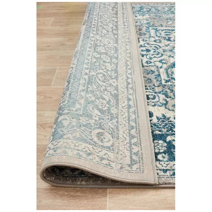 Blue Indoor Rug 330 x 240cm - Soft Material for Home Use