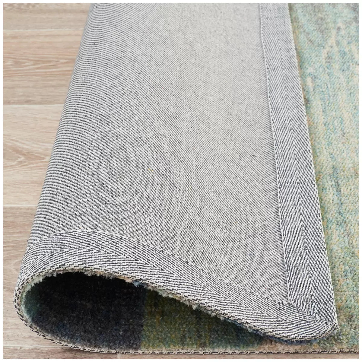City Blue Rug 280 x 190cm - Contemporary Design with Hand-Carved Short Pile