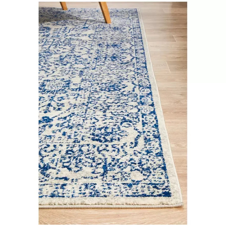 Evoke 256 Blue Indoor Rug 400x300cm - Soft Heat-Set Polypropylene
