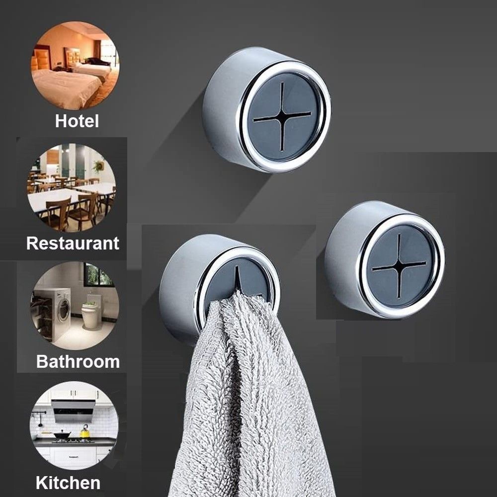 3 Pack Self Adhesive Towel Hooks, Versatile, Easy Install