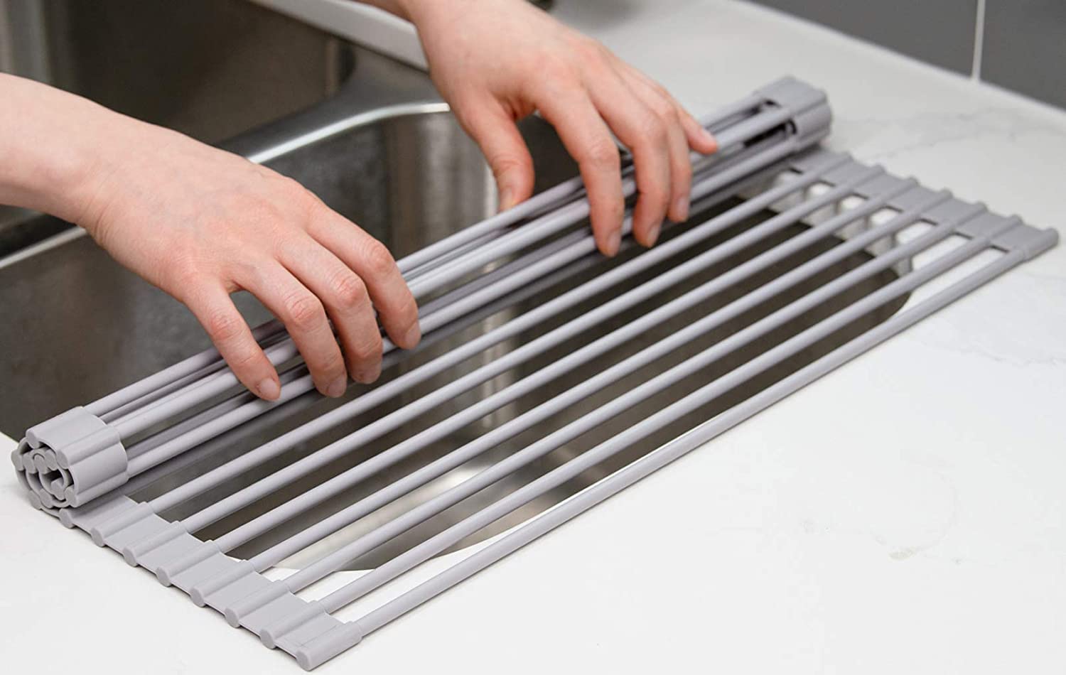 Large Multipurpose Heat-Resistant Roll-Up Dish Drying Rack