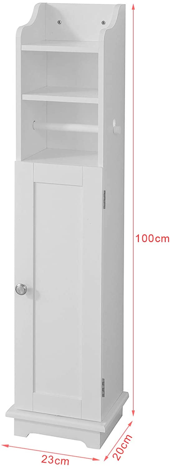 Compact Freestanding Toilet Paper Holder with Storage, MDF