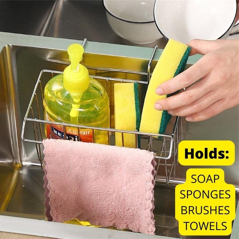 Stainless Steel Kitchen Sink Organizer with Drain