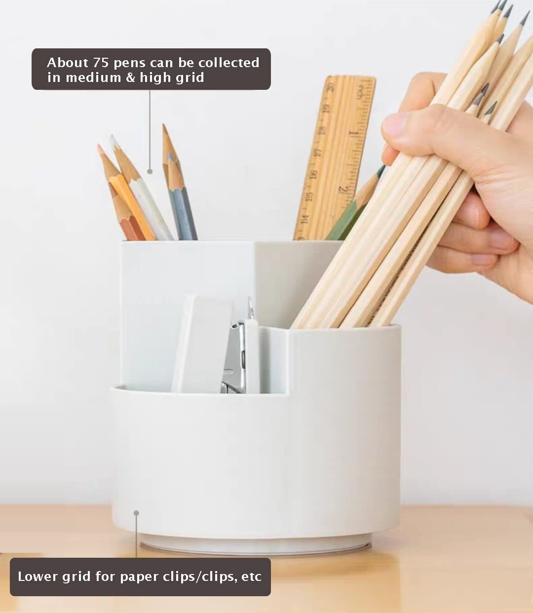 360° Rotating Multi-Functional Pen Holder, 3 Layers