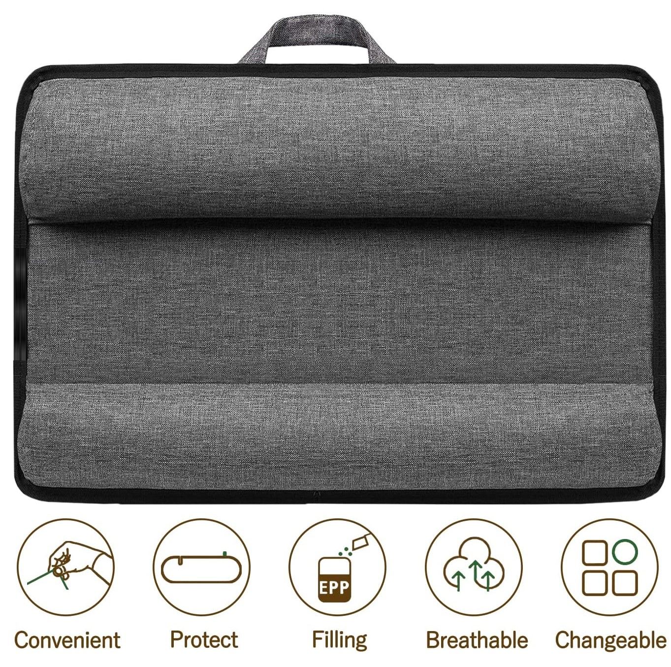 Portable Laptop Desk with Device Ledge, Mouse Pad and Phone Holder for Home Office Black, 43cm