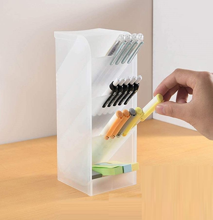 Clear 2 Pack Trapezoidal Desktop Storage Rack