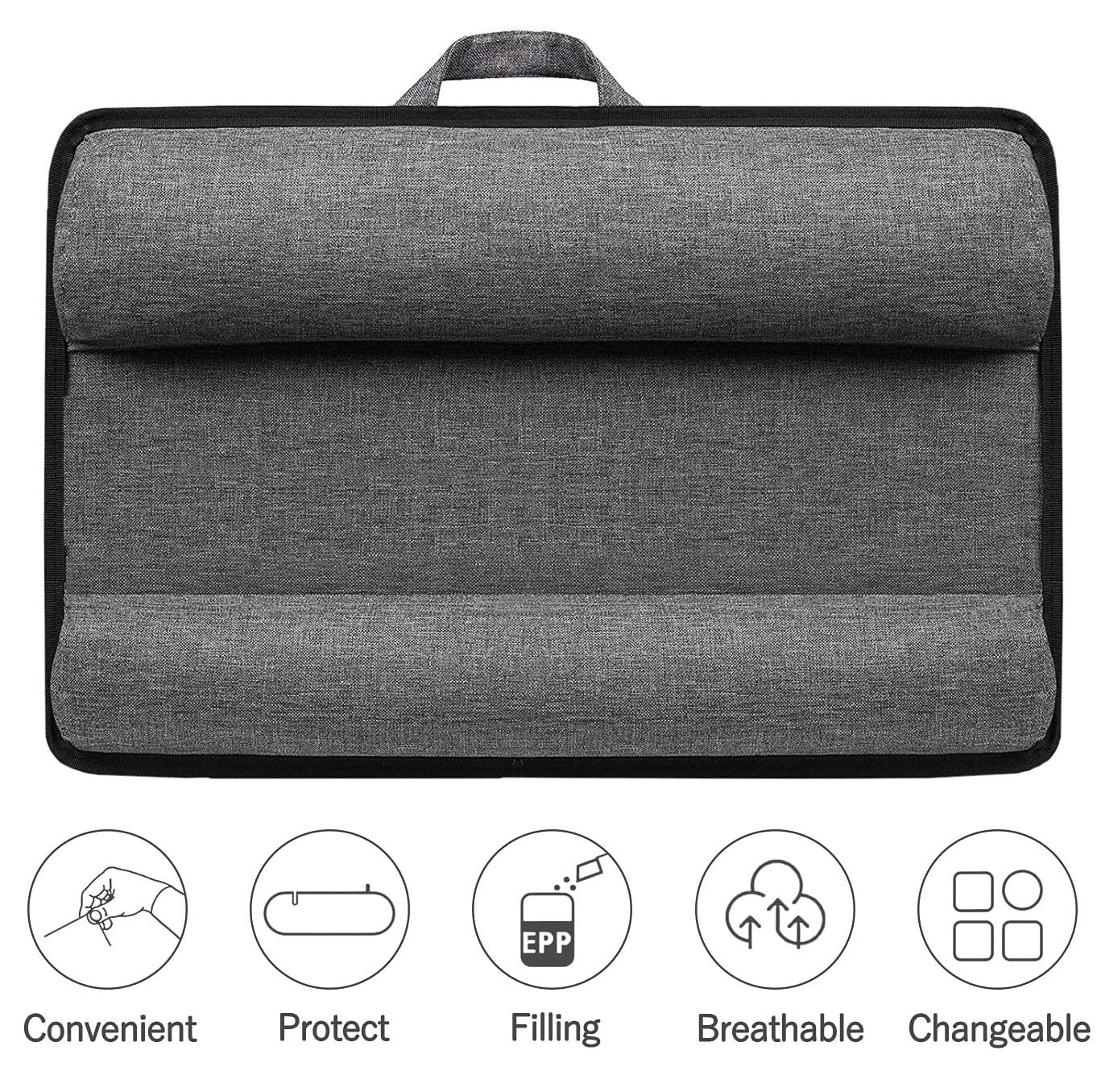 Portable Laptop Desk with Cushion, Mouse Pad, Phone Holder - 40cm (Black)