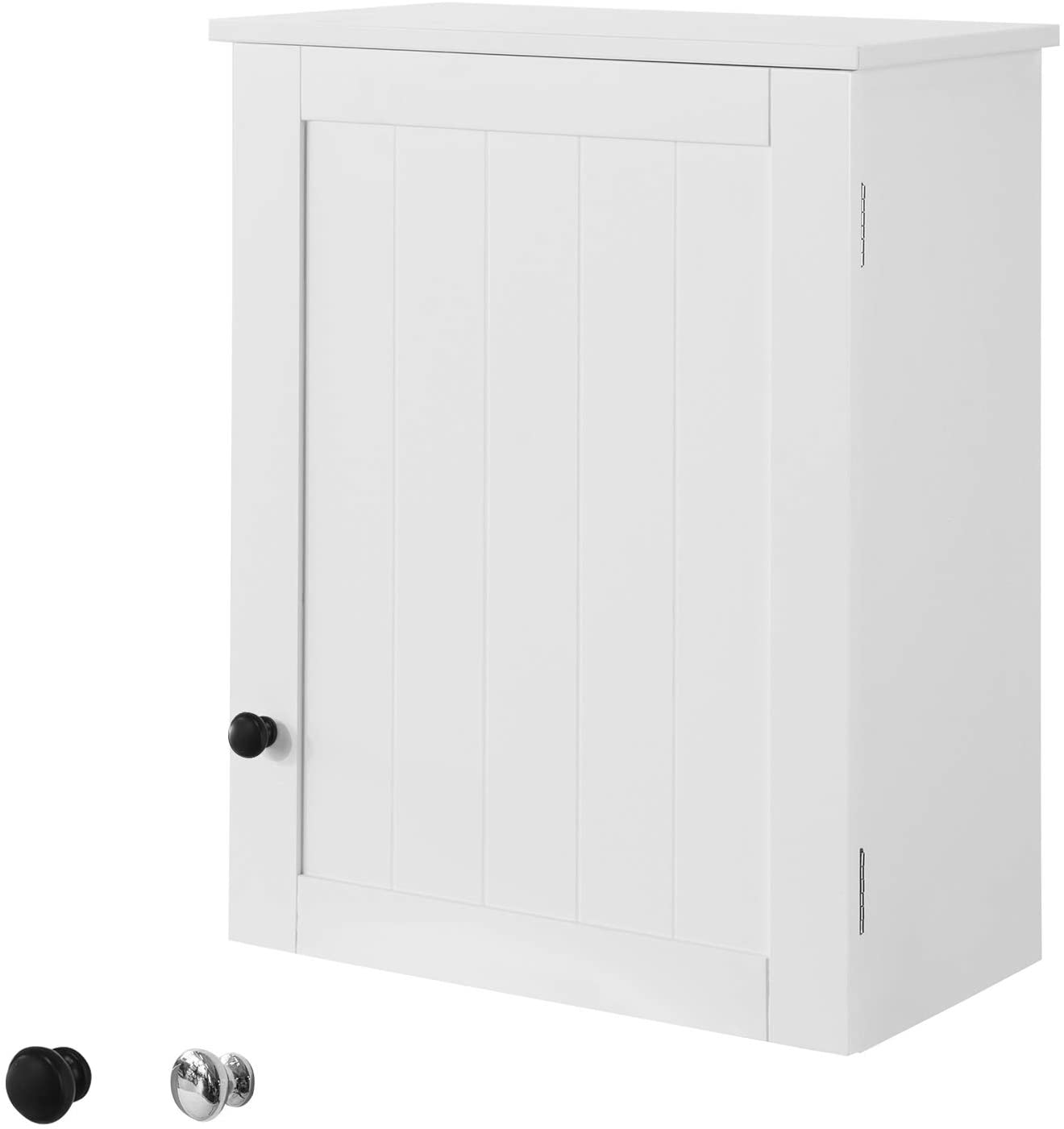 Adjustable Shelf White Wall Cabinet, MDF, 15kg Load, 40x52cm