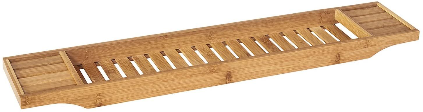 Moisture-Resistant Bamboo Bath Tray Organizer, Natural