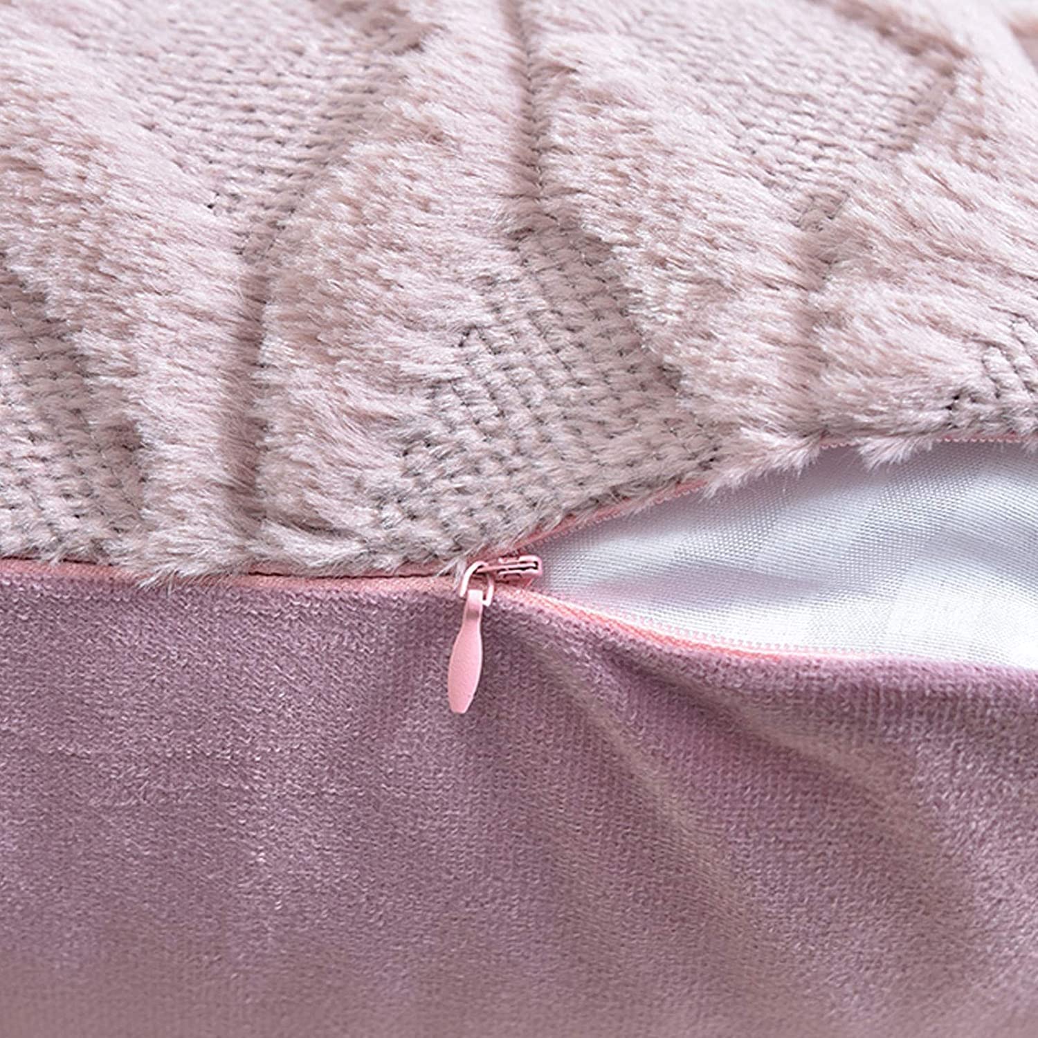 2 Pack Decorative Boho Throw Pillow Covers 45 x 45 cm Pink