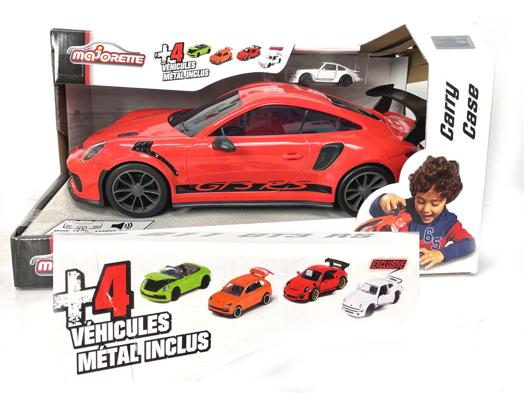 Majorette Porsche 911 GT3 RS Carry Case Set with 4 Diecast Model Cars