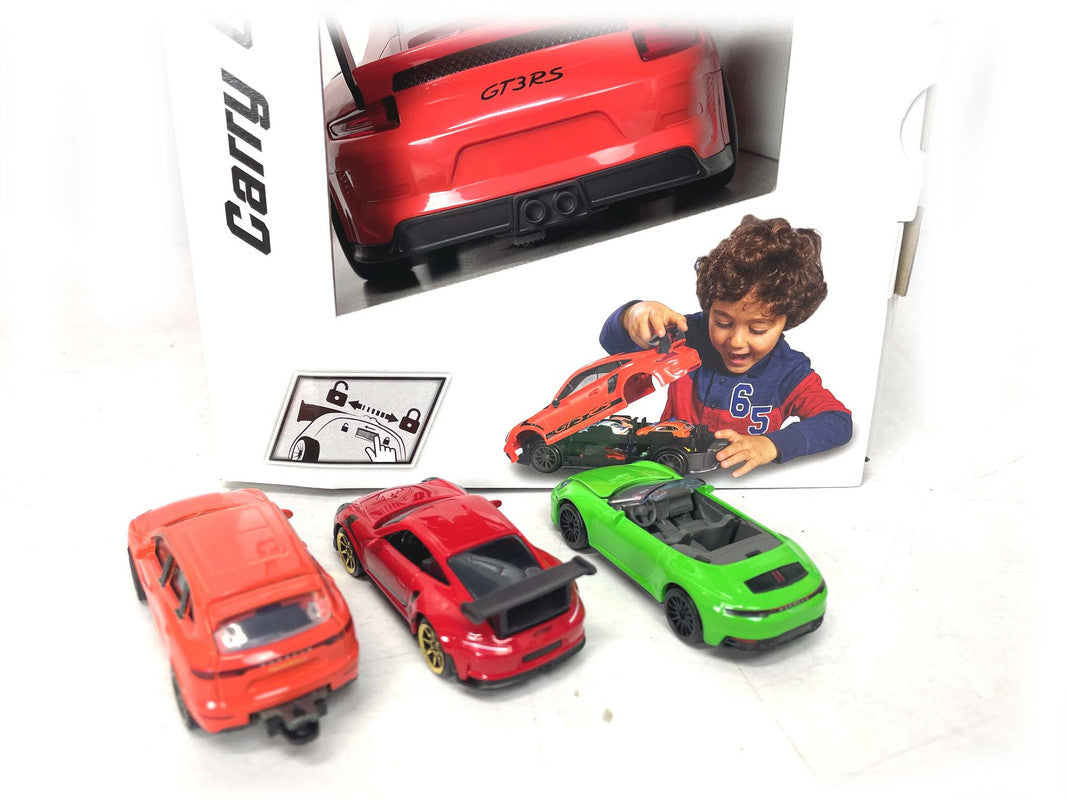 Majorette Porsche 911 GT3 RS Carry Case Set with 4 Diecast Model Cars