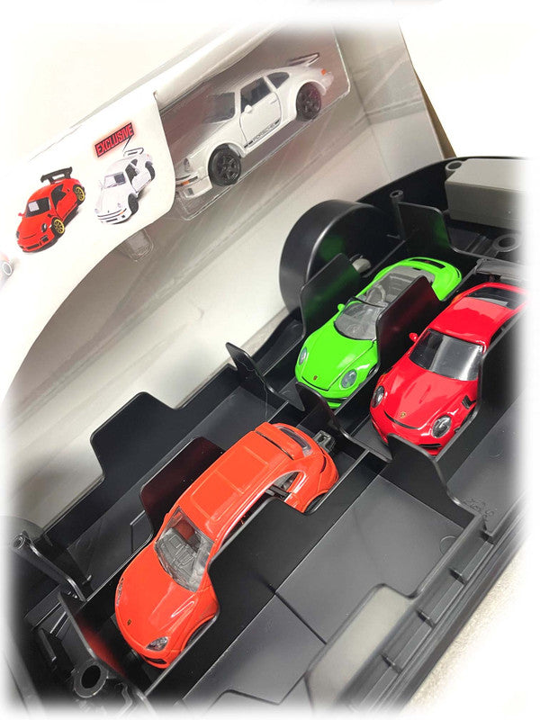 Majorette Porsche 911 GT3 RS Carry Case Set with 4 Diecast Model Cars