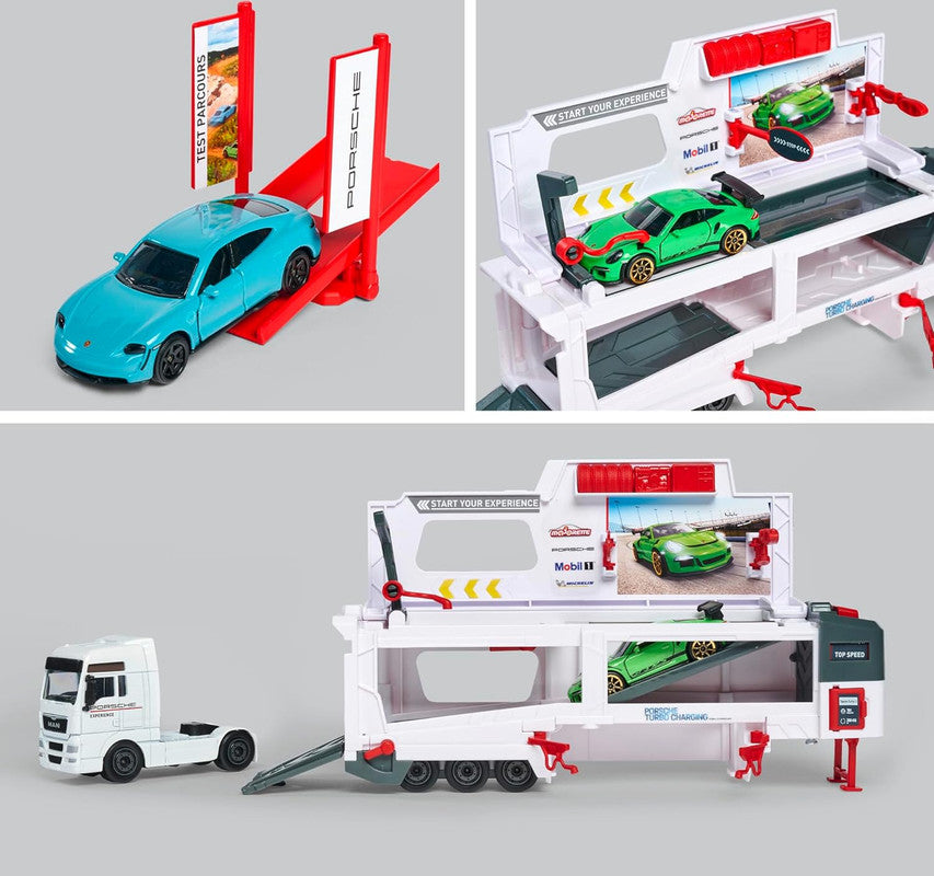 Feature-Packed Porsche Experience Playset with 2 Diecast Cars