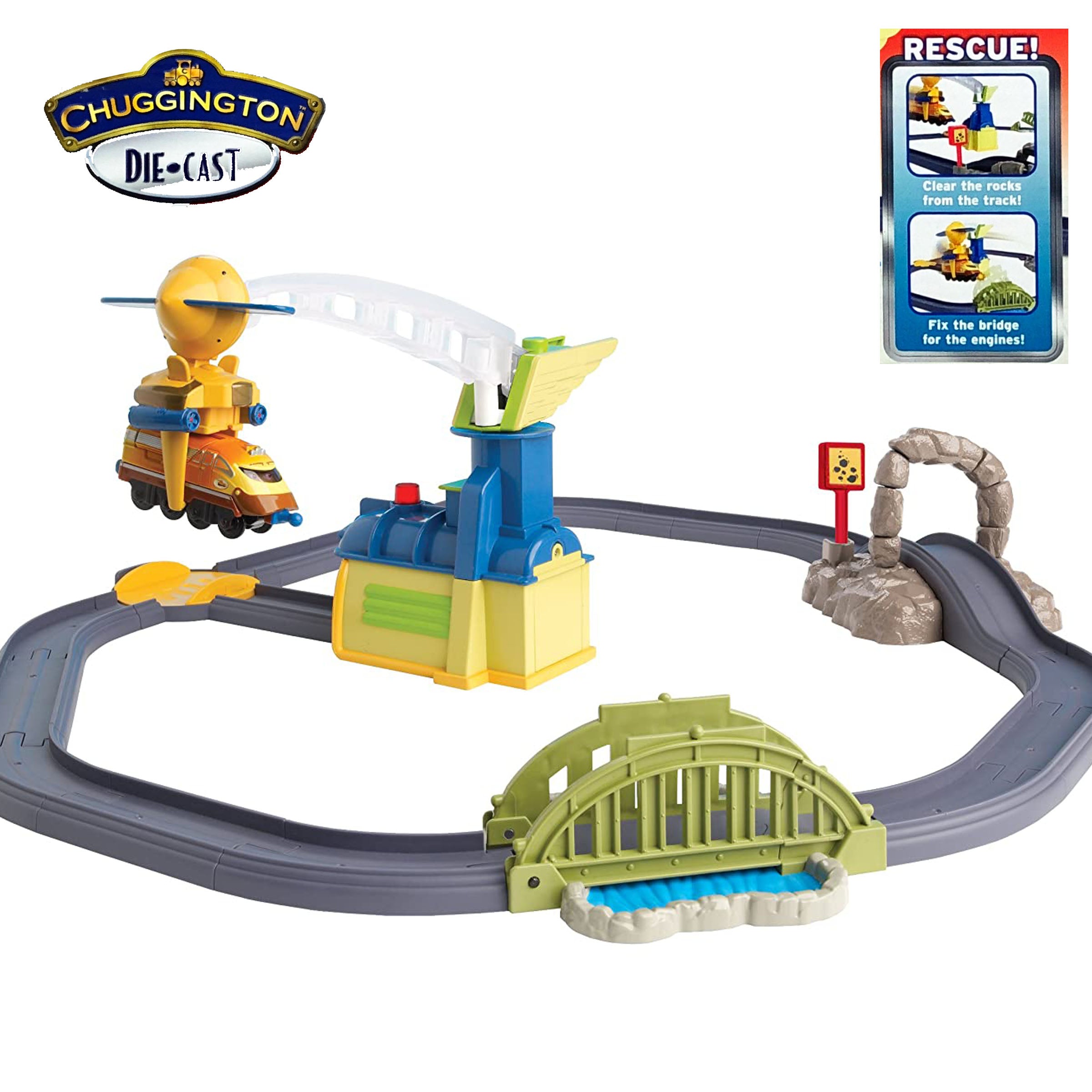 Large Motorized Train Playset with 2 Rescue Sites, Chuggington