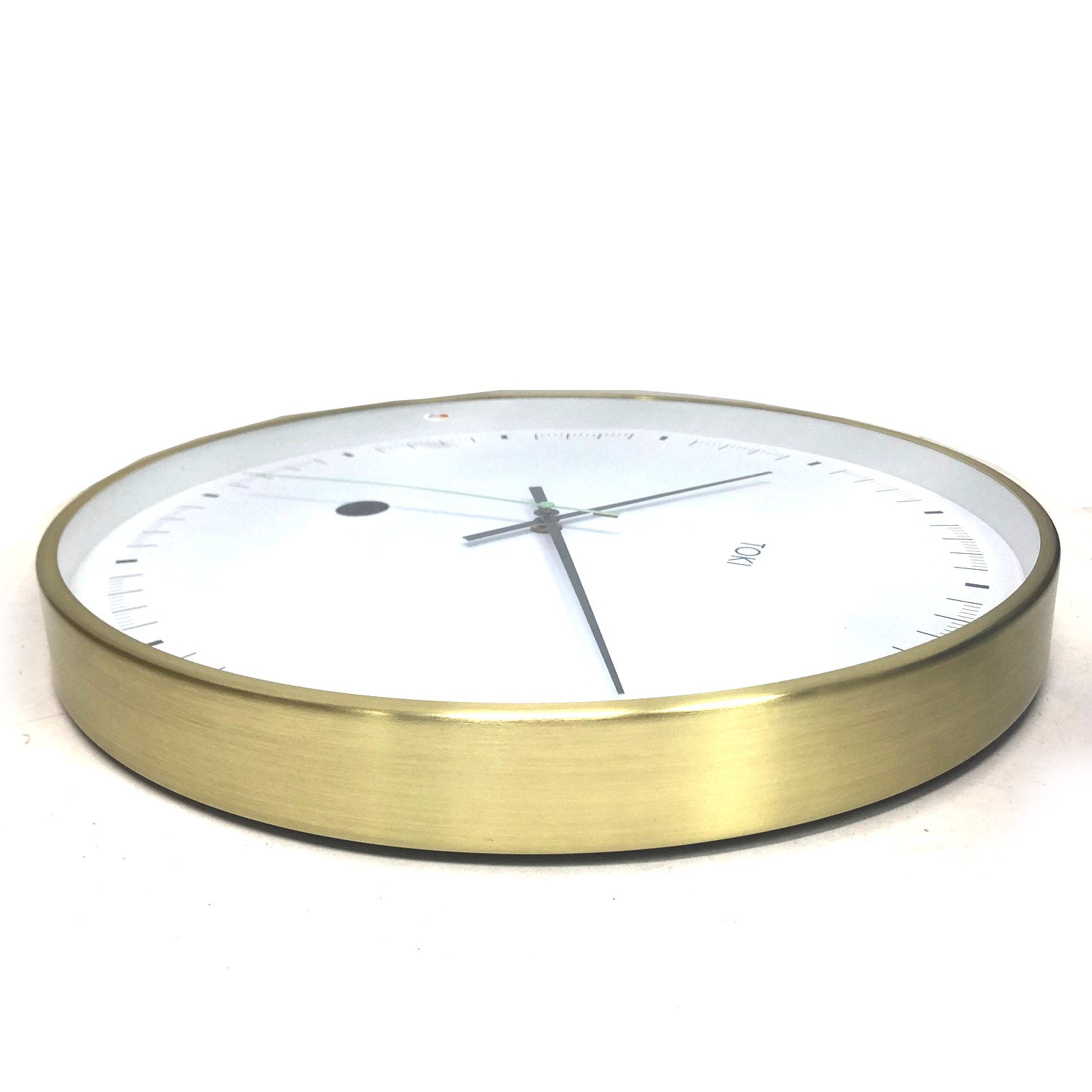 Silent Sweep Wall Clock with Date, Brushed Gold, 40cm