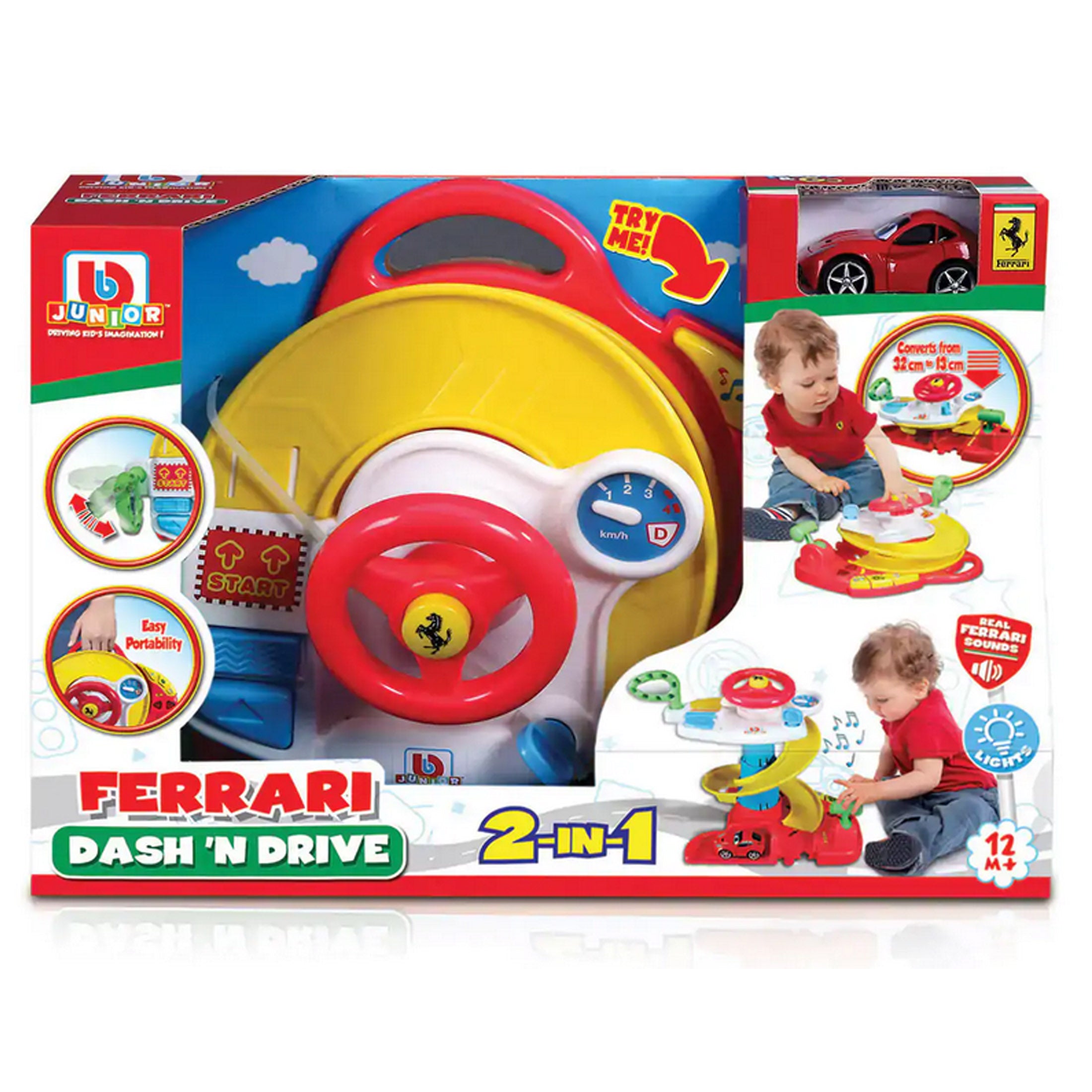 Ferrari Dash 2-in-1 Driving Tower & Car, Sounds, BB Junior