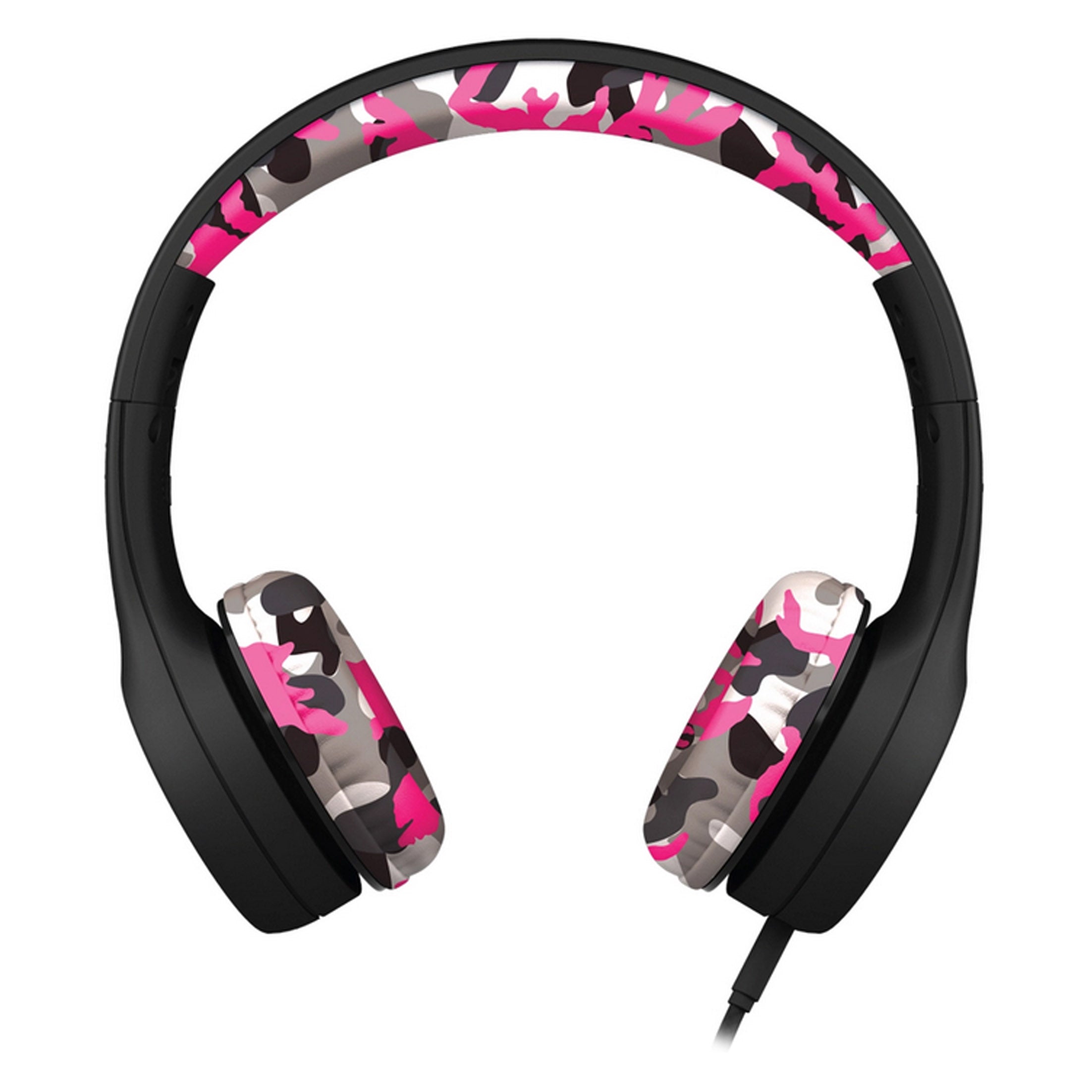 Kids Headphones Pink Camo, 40mm Drivers, Volume-Limited - LilGadgets