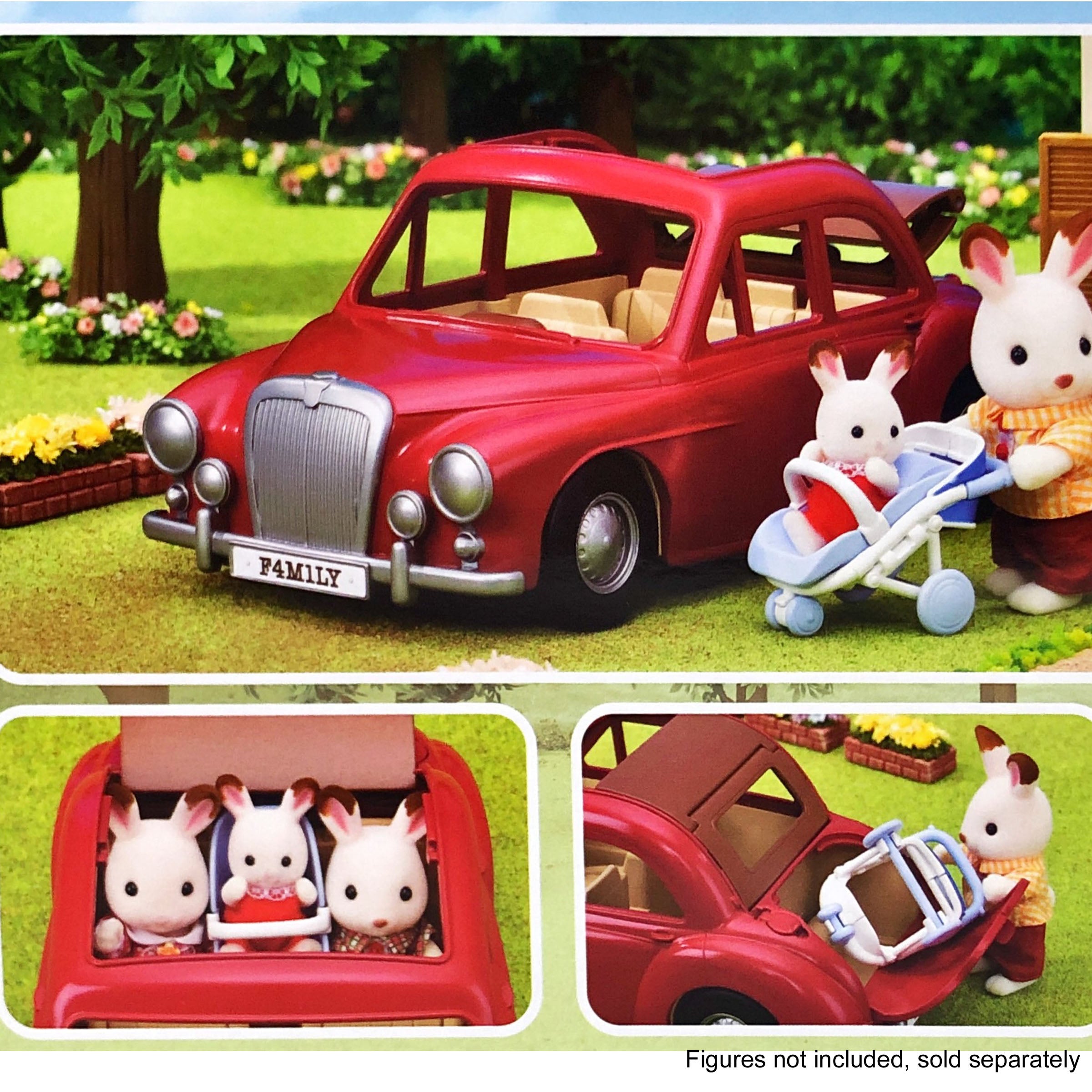 Open-Top Car & Caravan Set with Kitchen & Bathroom by Sylvanian