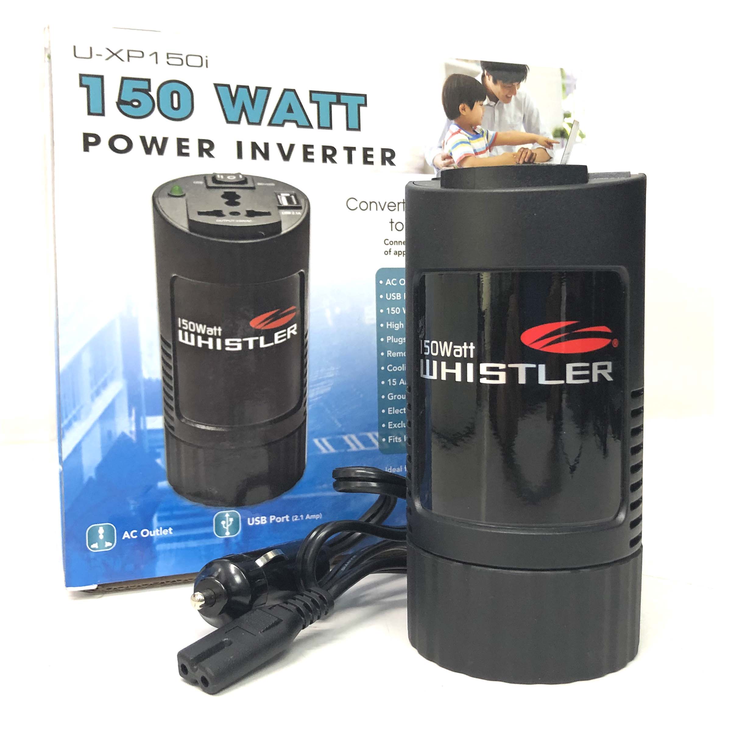 150W Car Power Inverter, USB, AC Socket, 12v to 240v - Whistler