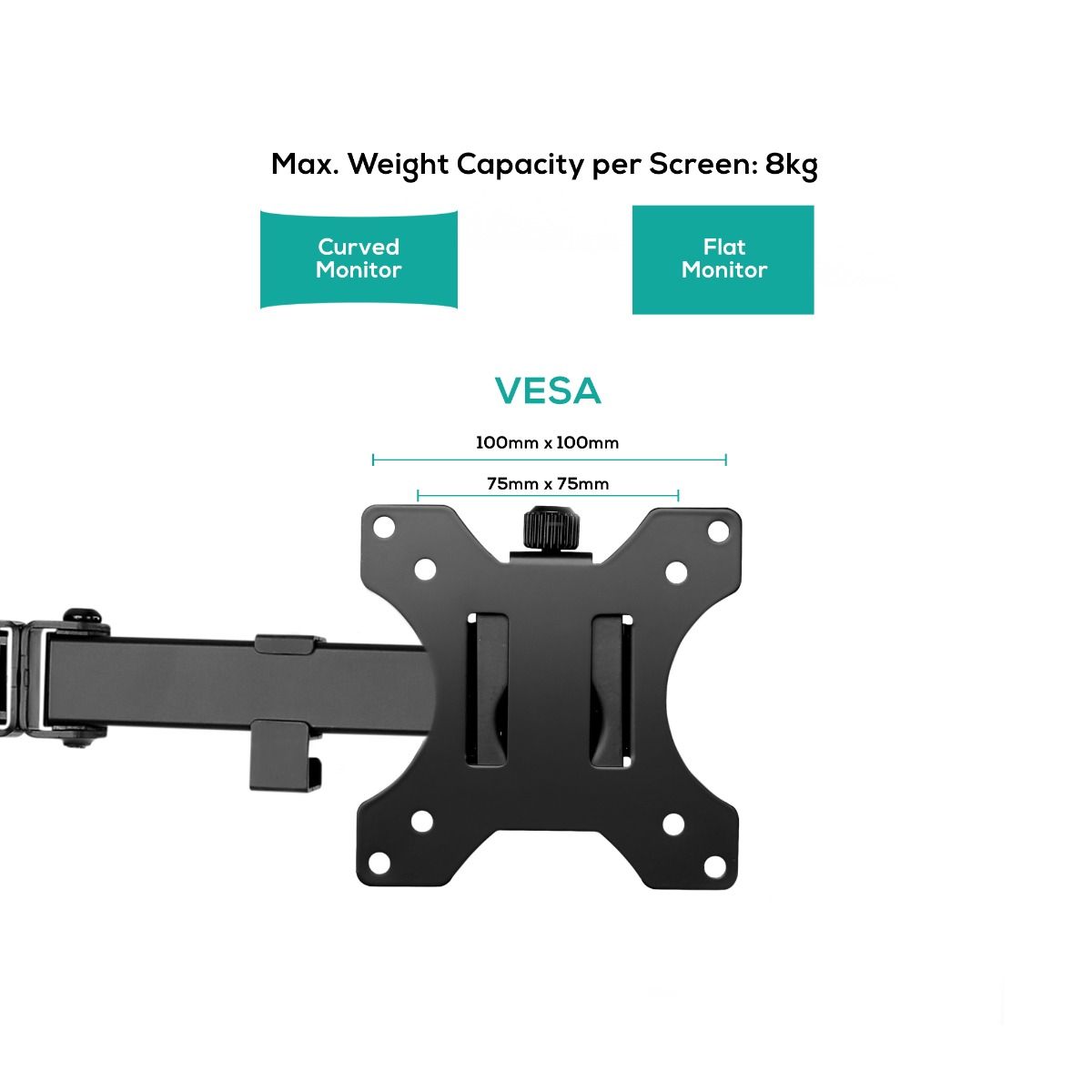 activiva Dual-Screen Articulating Monitor Arm with Free-Standing Desktop Base
