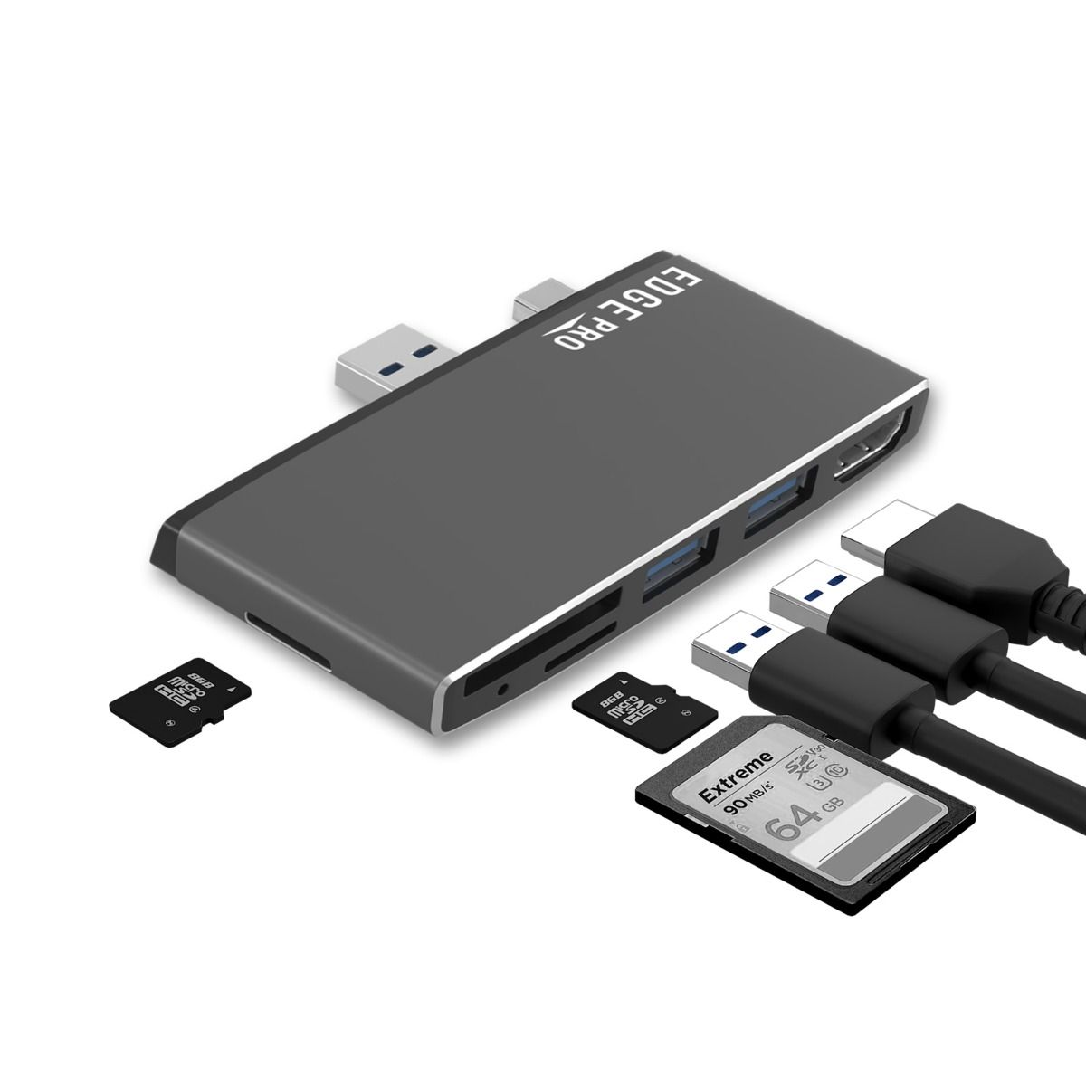 USB 3.0 Hub with HDMI, SD Reader for MS Surface Pro 5/6