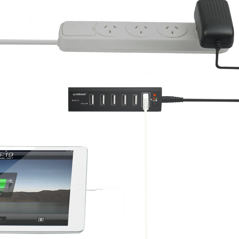 7-Port USB 3.0 & 2.0 Hub with Fast Charging - mbeat