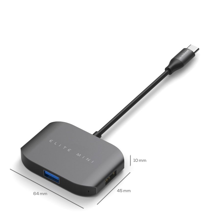 USB-C Multi-port Adapter HDMI + USB 3.0 + USB 2.0 - Space Grey, Aluminium Design