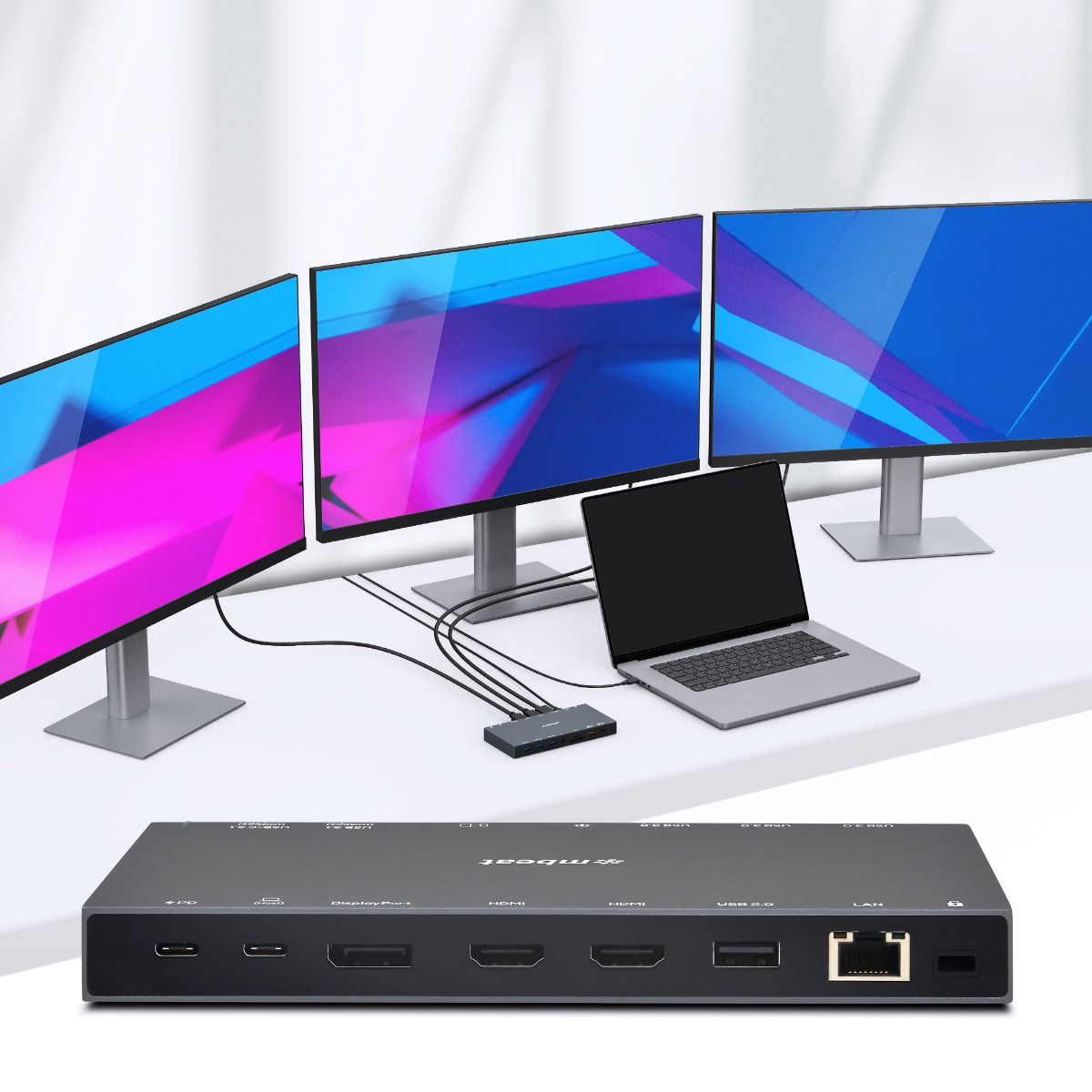 mbeat 15-in-1 Triple Display USB-C Dock 2 x HDMI & 1 x Display Port